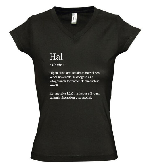 Női V nyakú póló