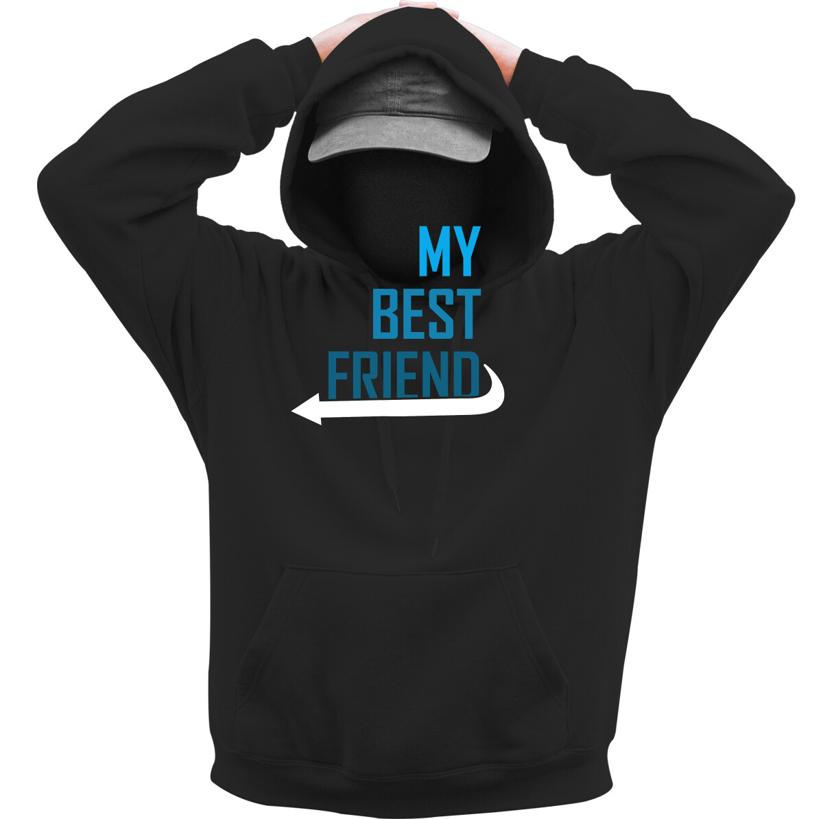 Kapucnis belebújós pulóver