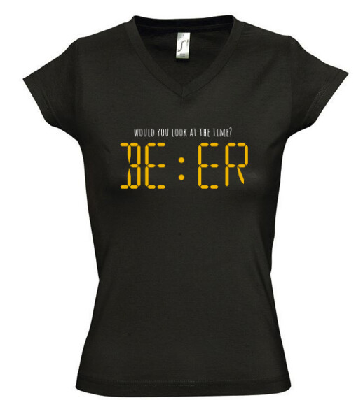 Női V nyakú póló