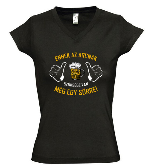 Női V nyakú póló