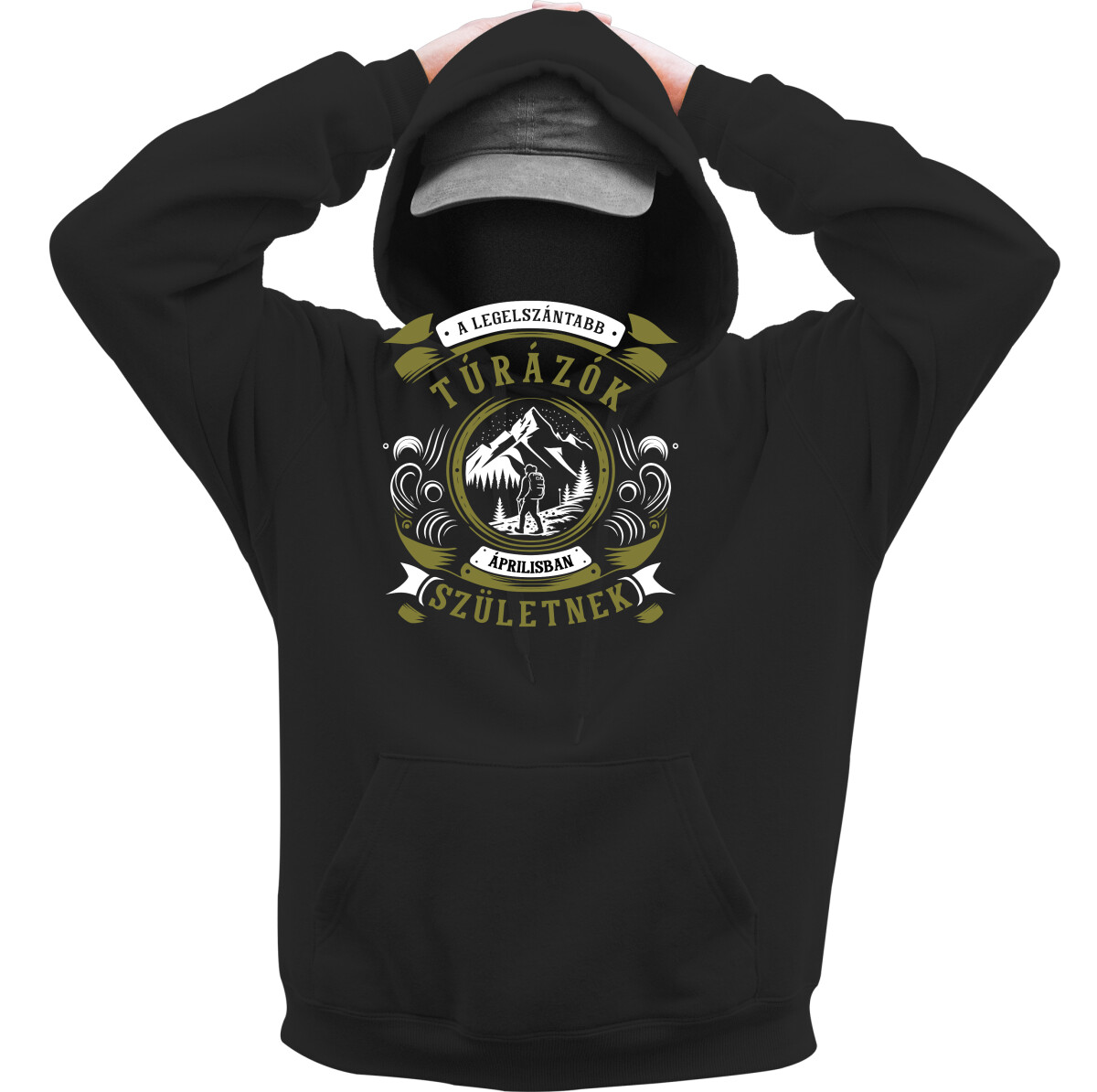 Kapucnis belebújós pulóver