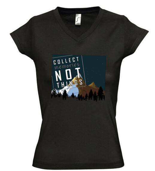 Női V nyakú póló