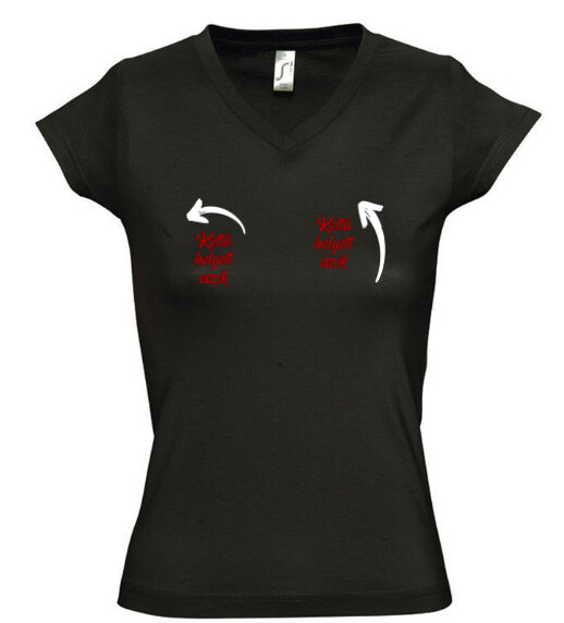 Női V nyakú póló