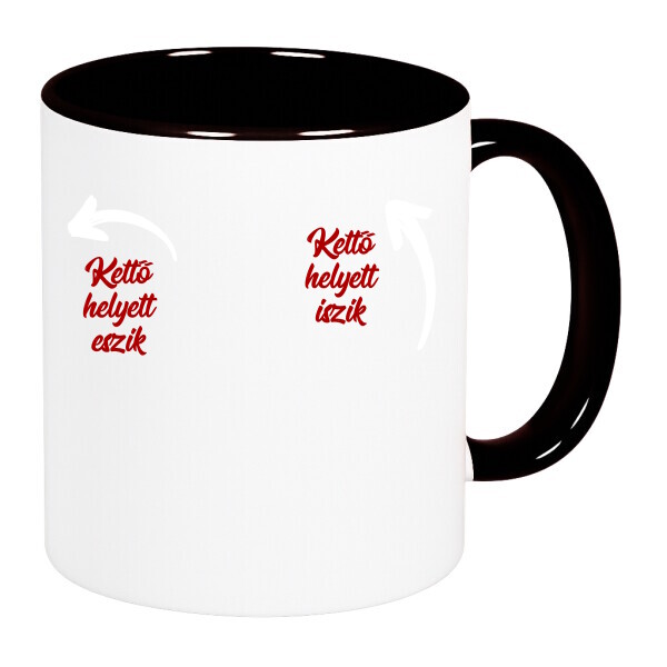 Színes fülű és belsejű bögre