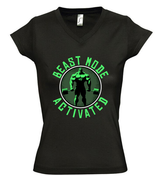 Női V nyakú póló