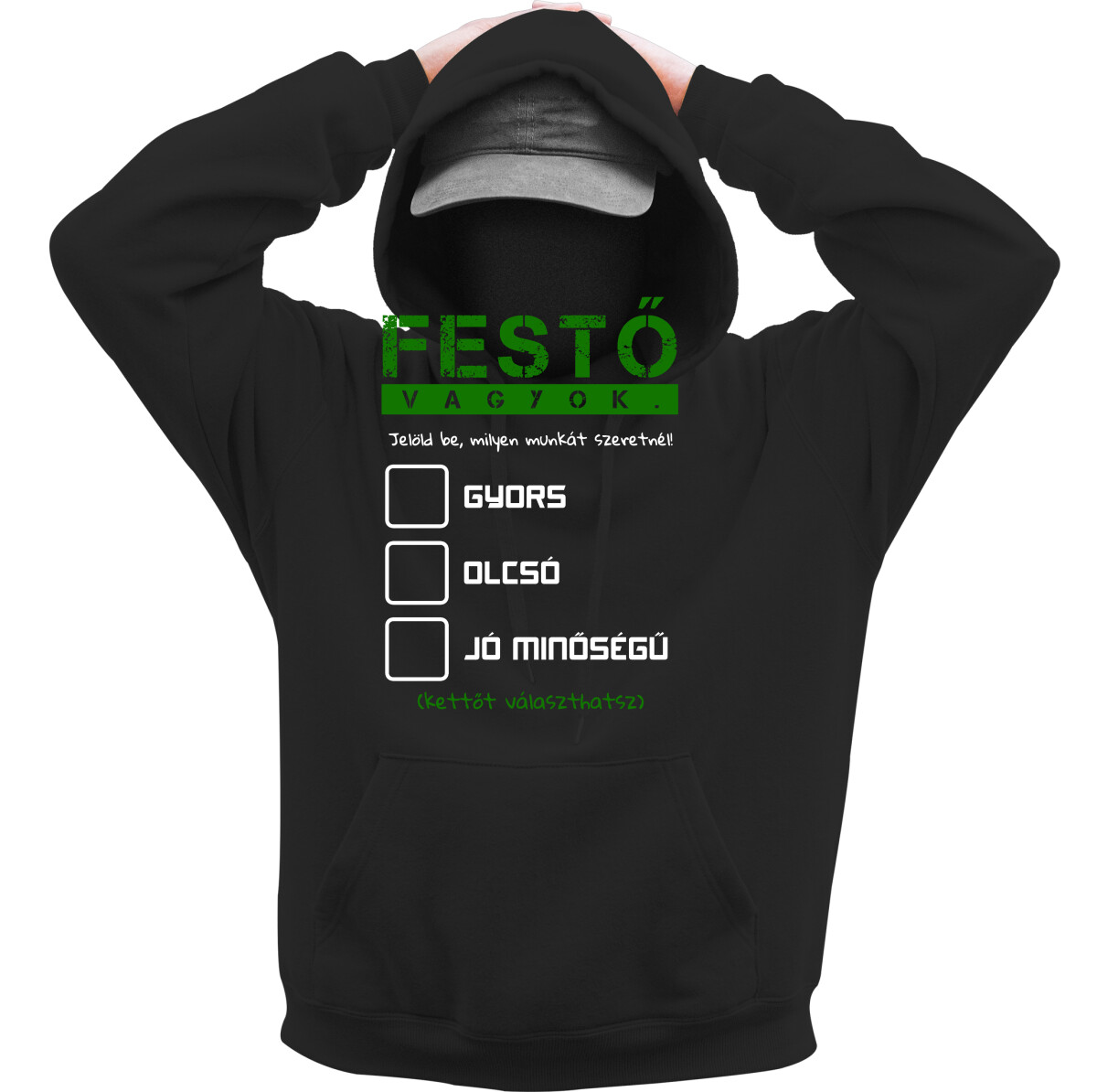 Kapucnis belebújós pulóver