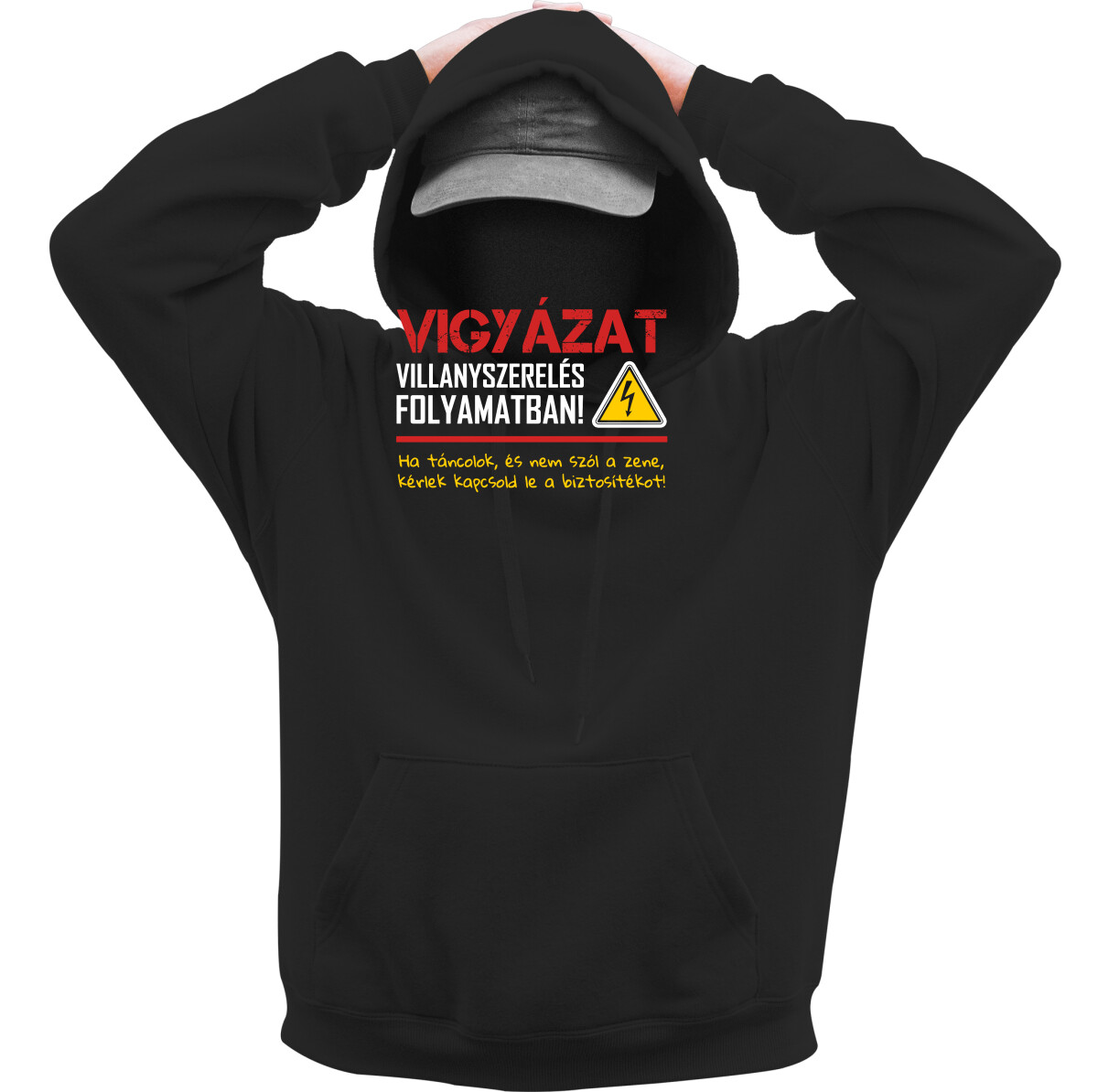 Kapucnis belebújós pulóver