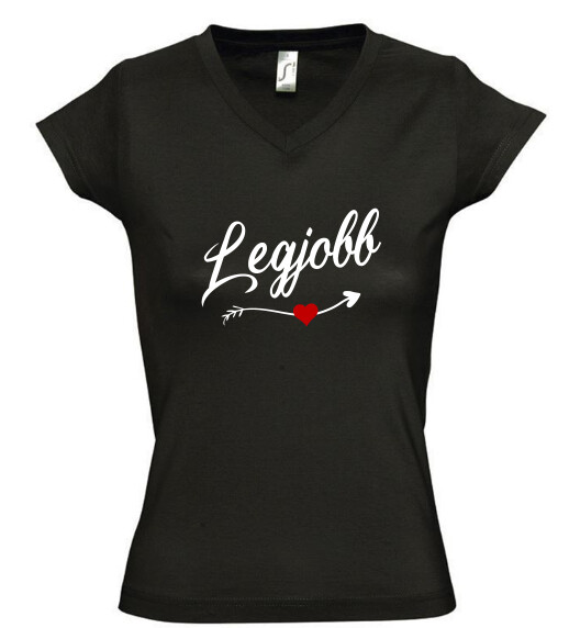 Női V nyakú póló