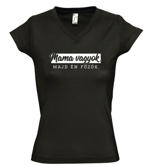 Női V nyakú póló