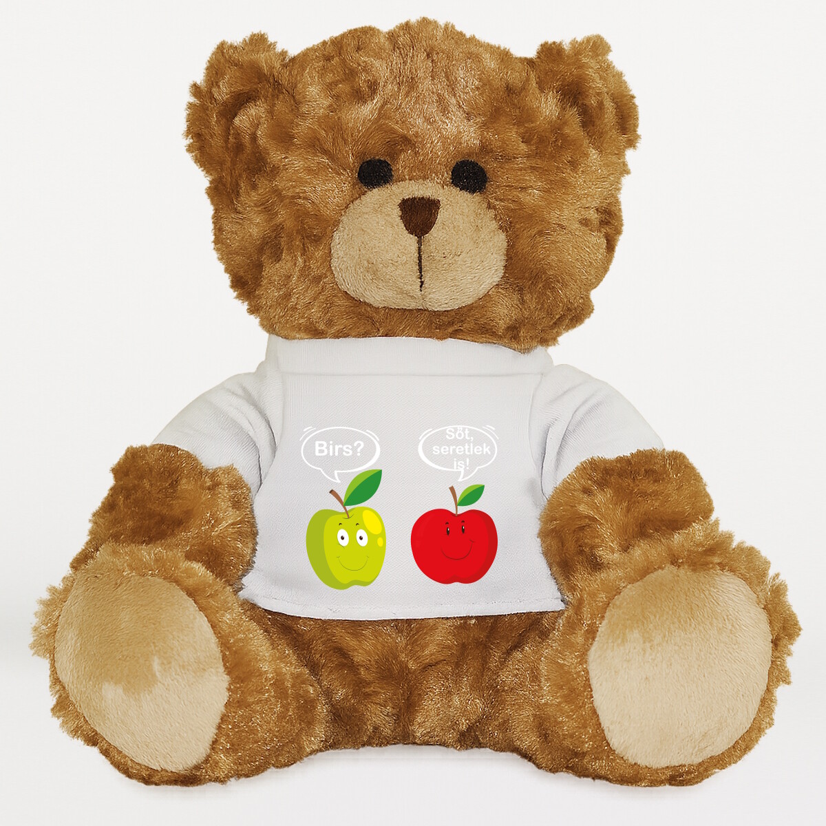 Plüssmaci egyedi pólóval