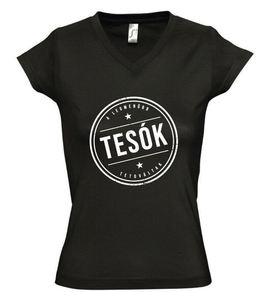 Női V nyakú póló
