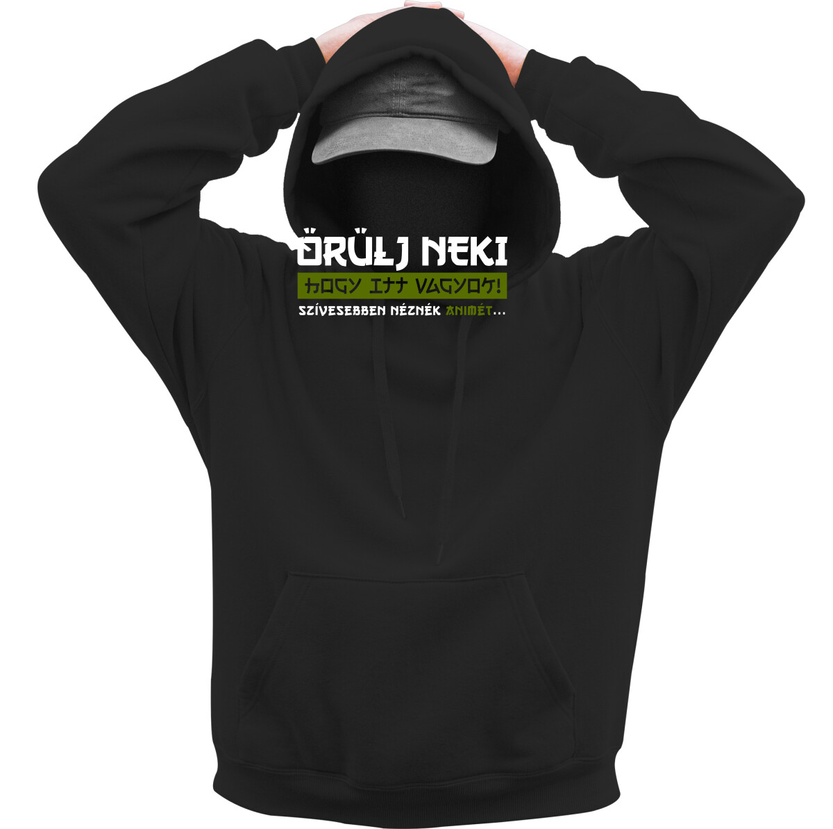 Kapucnis belebújós pulóver