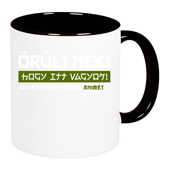 Színes fülű és belsejű bögre