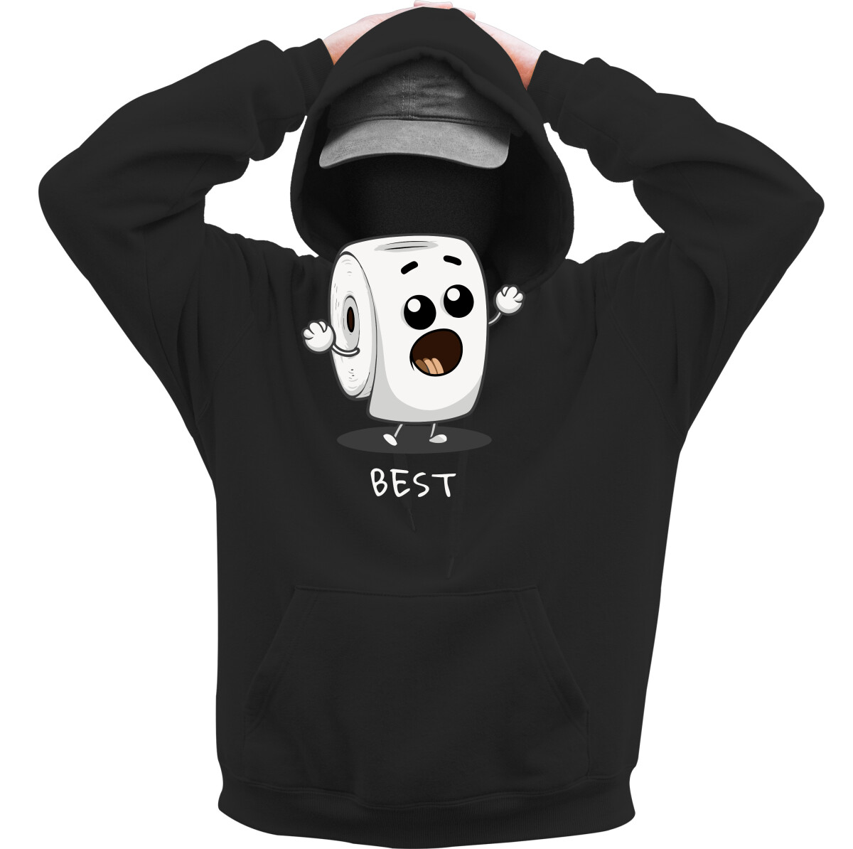 Kapucnis belebújós pulóver