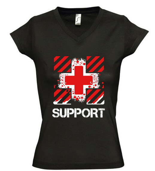 Női V nyakú póló