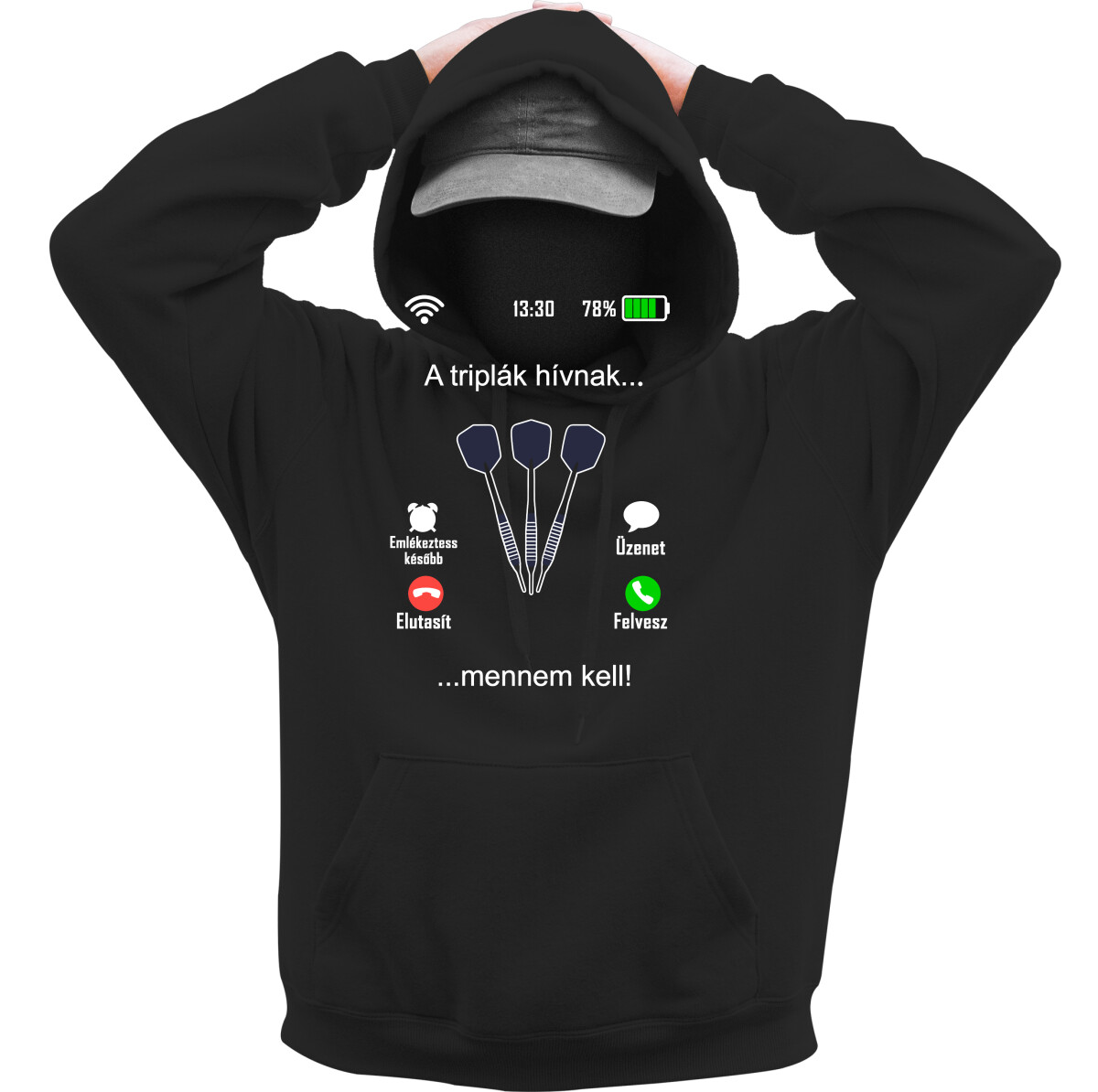 Kapucnis belebújós pulóver