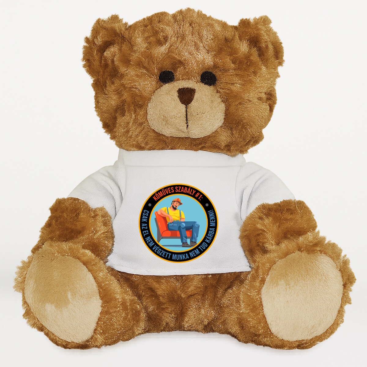 Plüssmaci egyedi pólóval