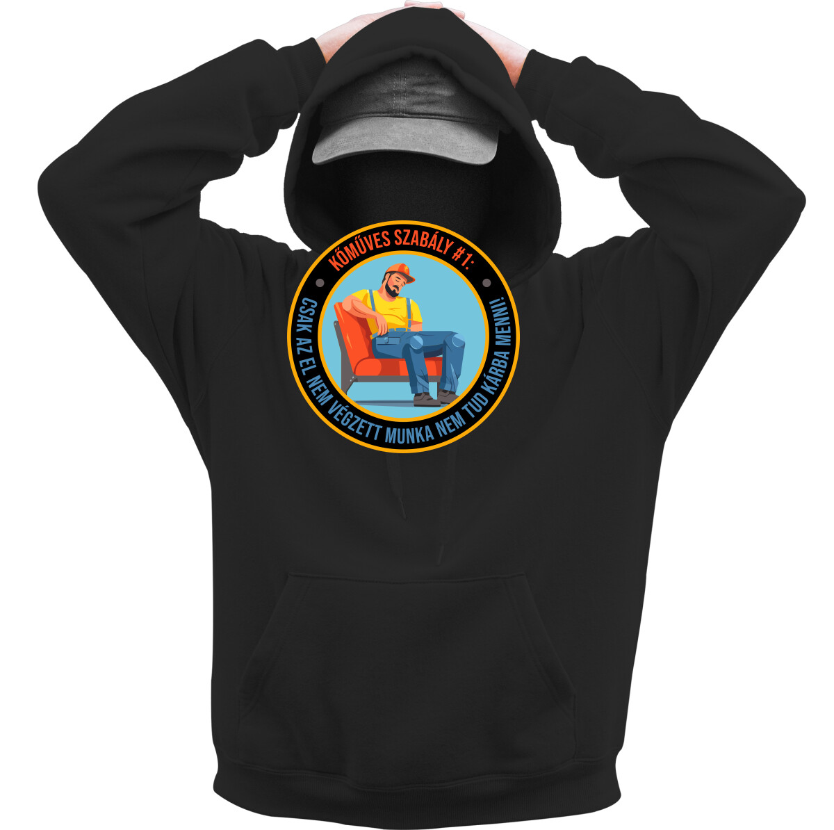 Kapucnis belebújós pulóver