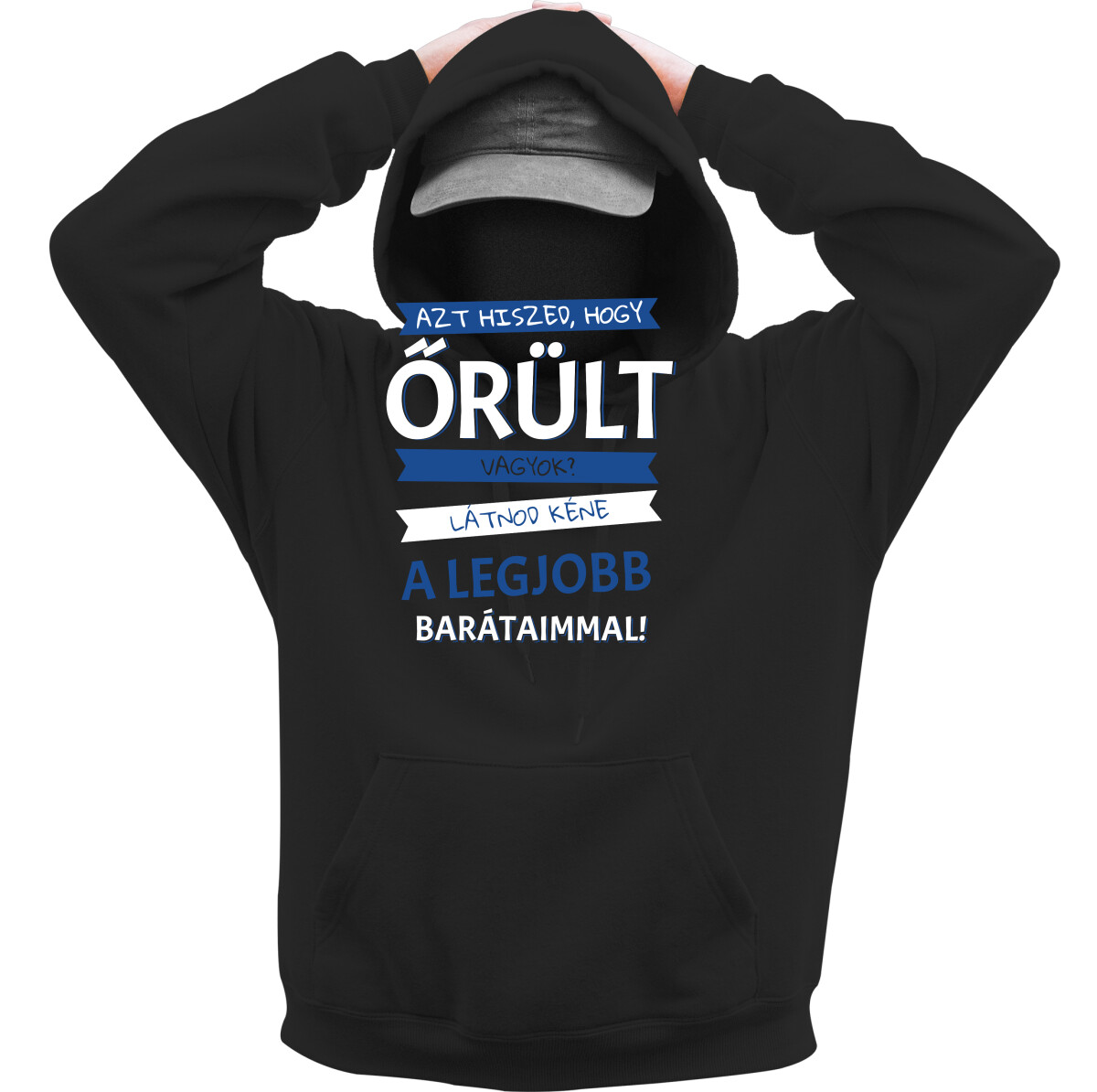 Kapucnis belebújós pulóver