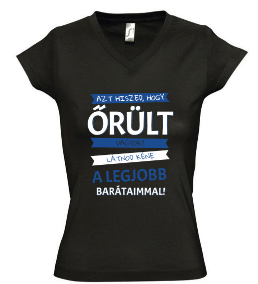Női V nyakú póló