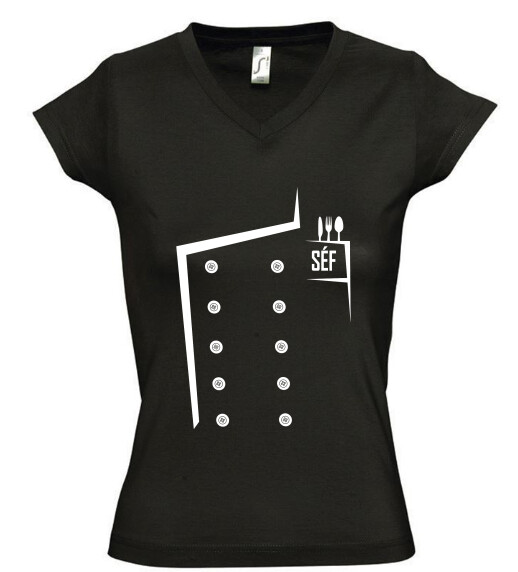 Női V nyakú póló