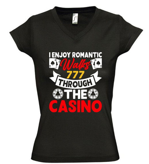 Női V nyakú póló