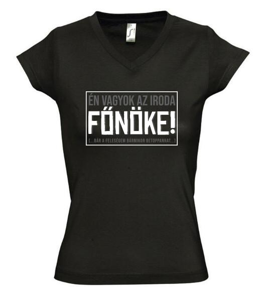 Női V nyakú póló