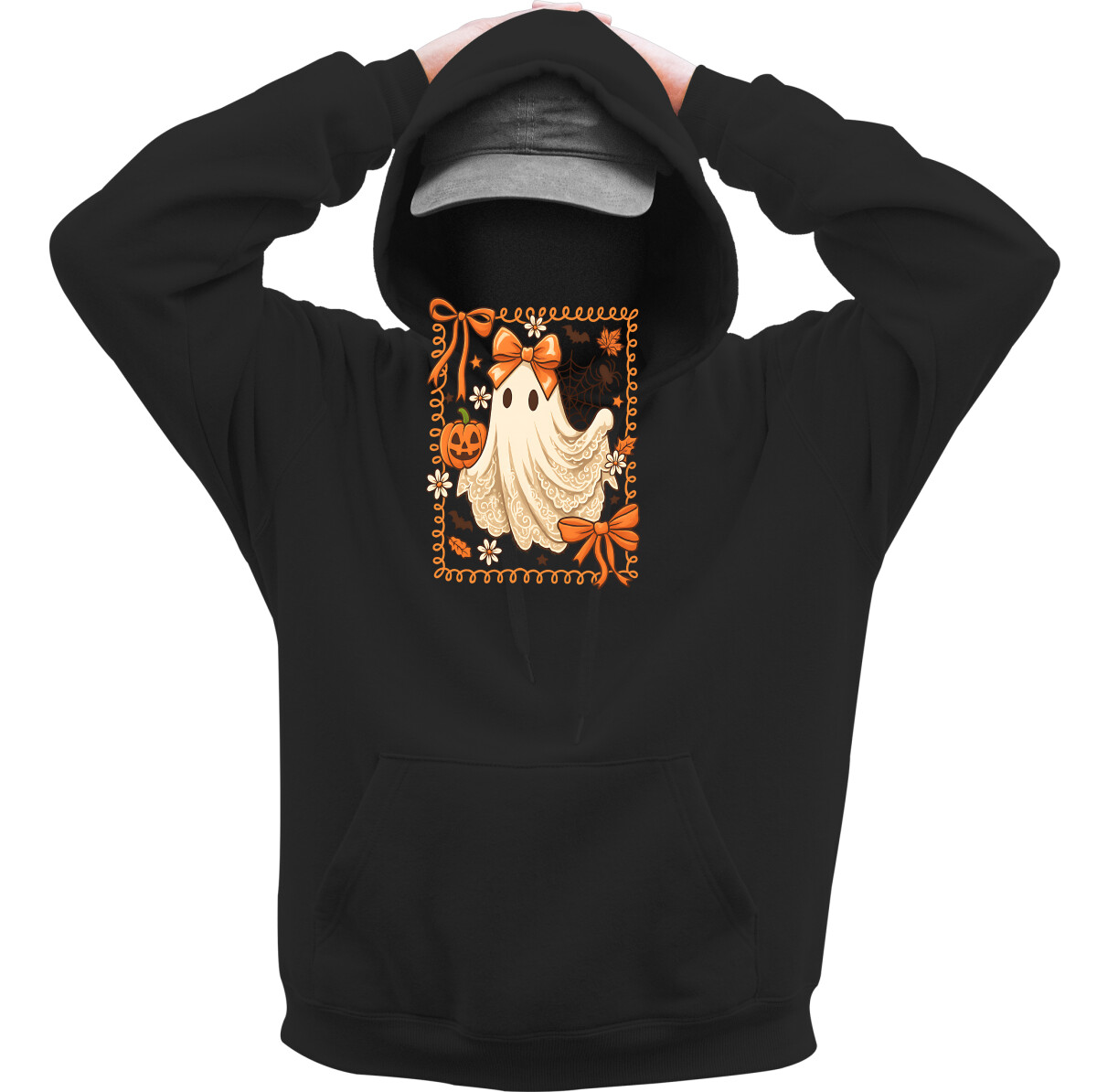 Kapucnis belebújós pulóver