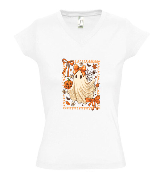 Női V nyakú póló