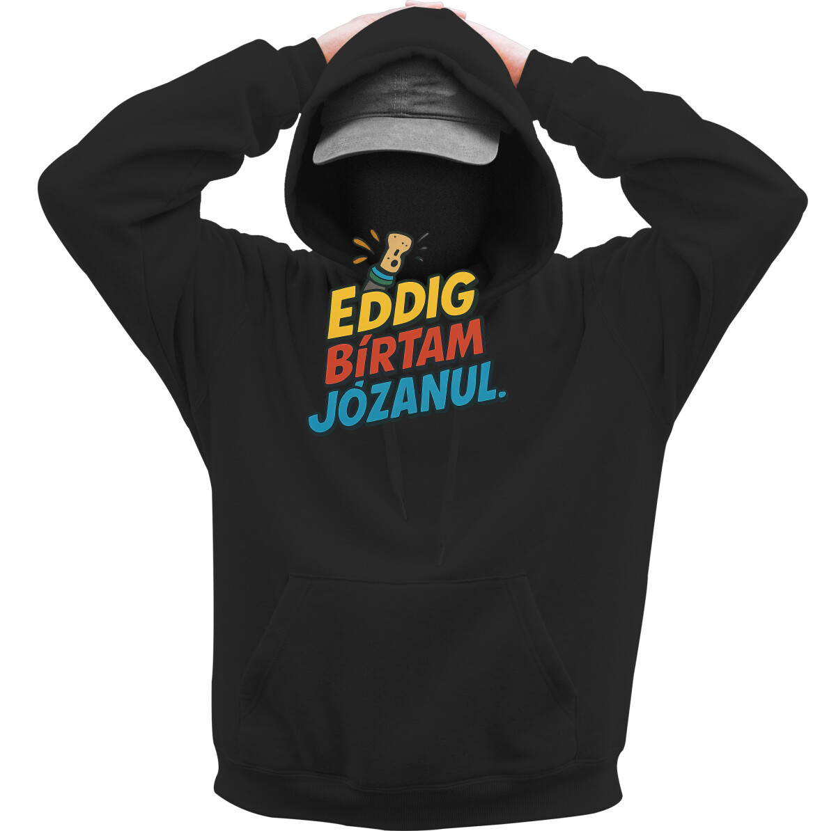 Kapucnis belebújós pulóver