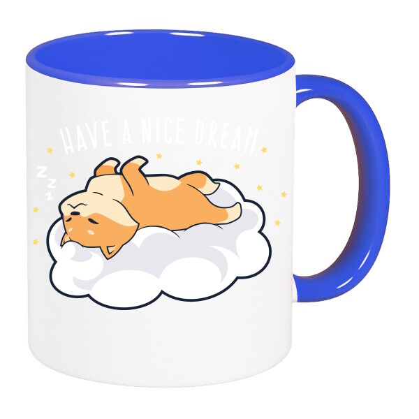 Színes fülű és belsejű bögre