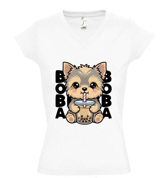 Női V nyakú póló