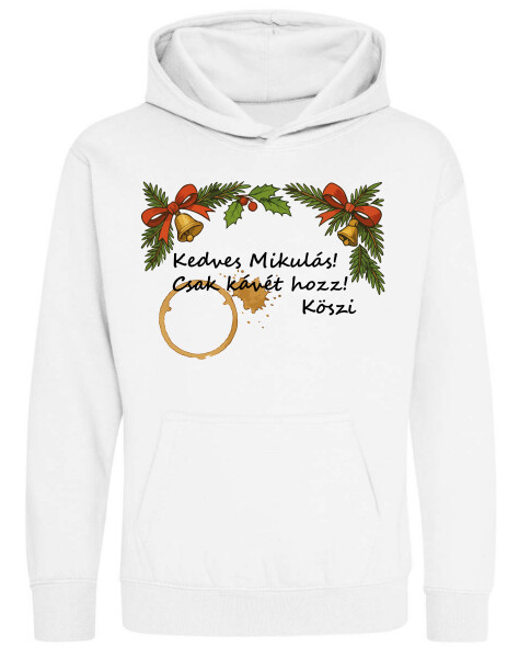 Kapucnis belebújós gyerek pulóver