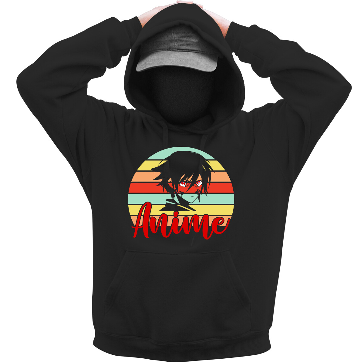 Kapucnis belebújós pulóver