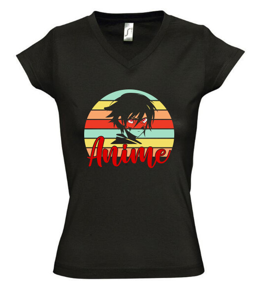 Női V nyakú póló