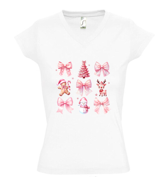 Női V nyakú póló