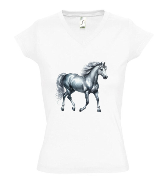 Női V nyakú póló