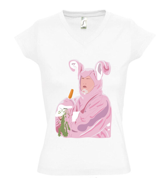 Női V nyakú póló