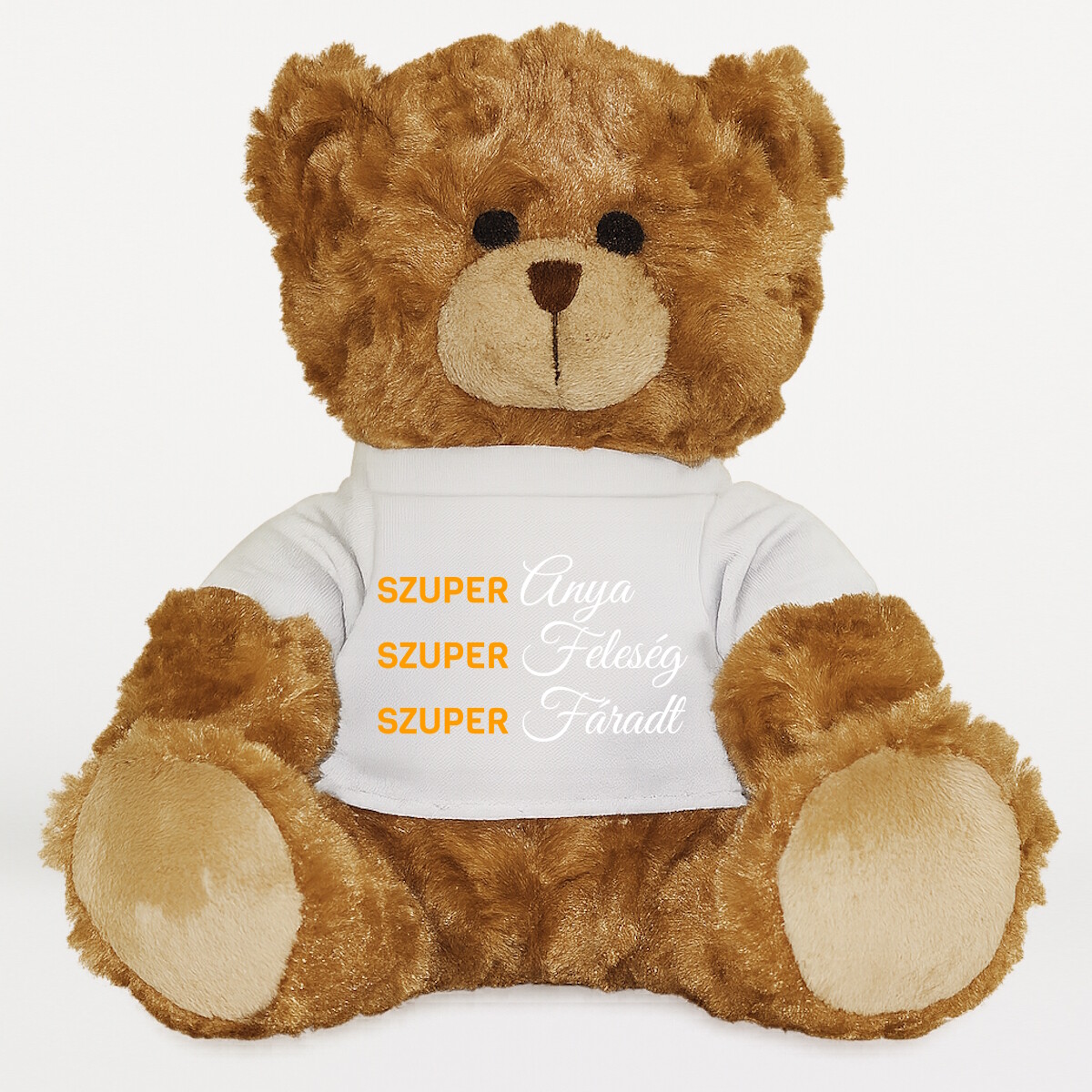 Plüssmaci egyedi pólóval