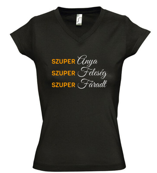 Női V nyakú póló