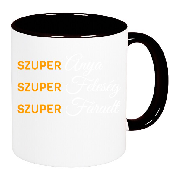 Színes fülű és belsejű bögre