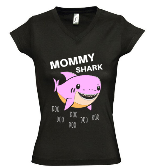 Női V nyakú póló