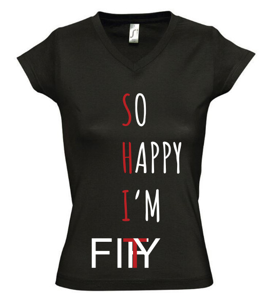 Női V nyakú póló