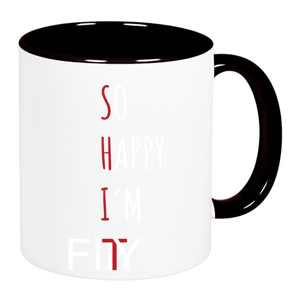 Színes fülű és belsejű bögre