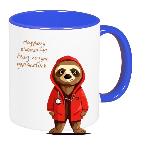 Színes fülű és belsejű bögre