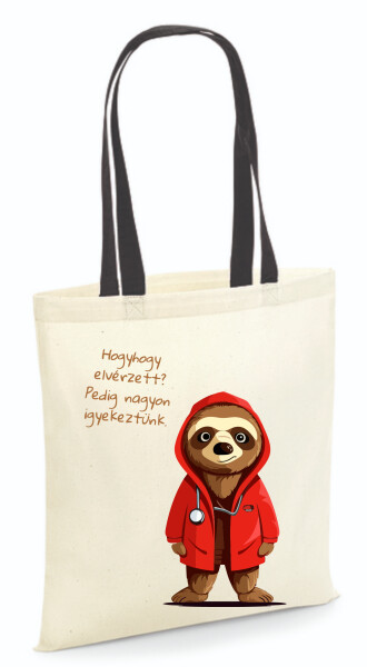 Vászontáska - színes fülű 