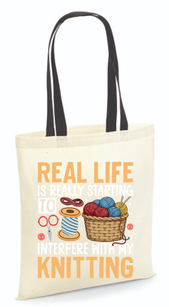 Vászontáska - színes fülű 