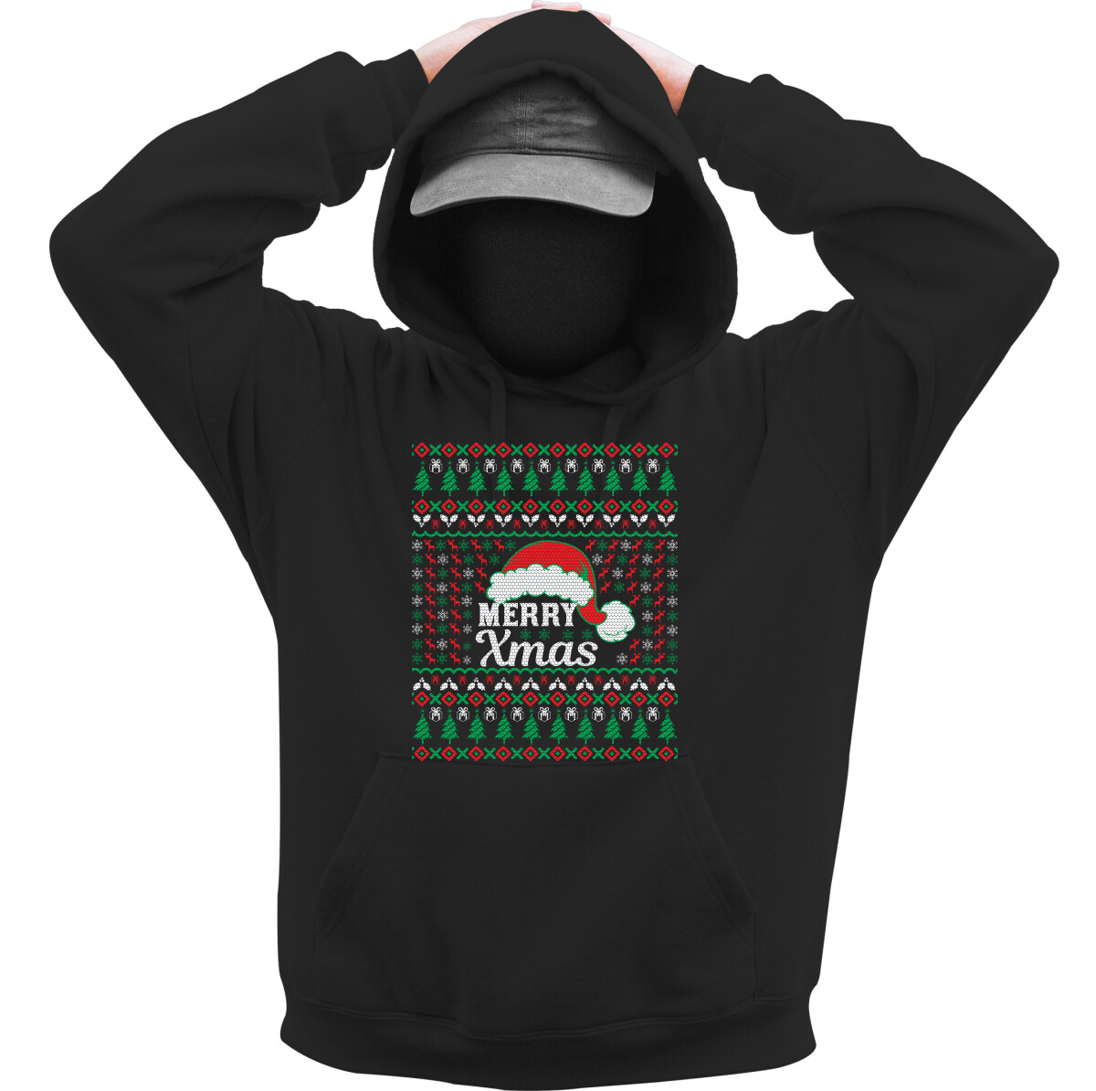 Kapucnis belebújós pulóver