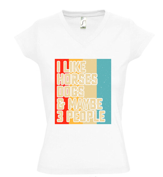 Női V nyakú póló