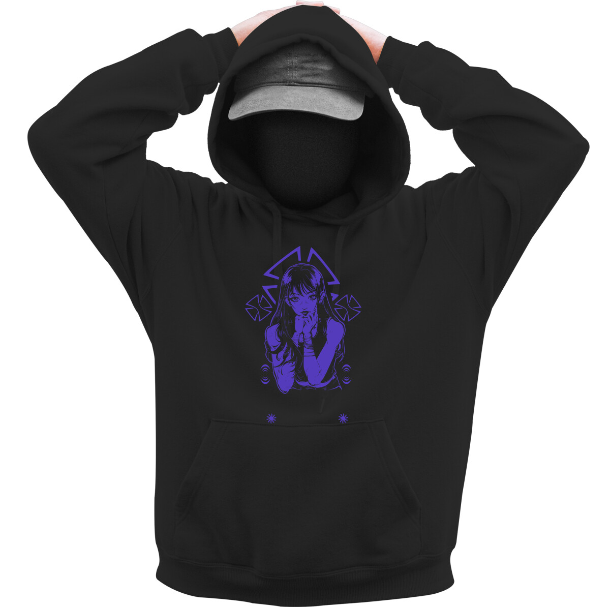 Kapucnis belebújós pulóver